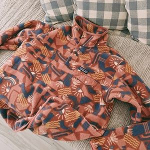 Size Large Patagonia Synchilla canyon block big sisu brown pink aztec fleece